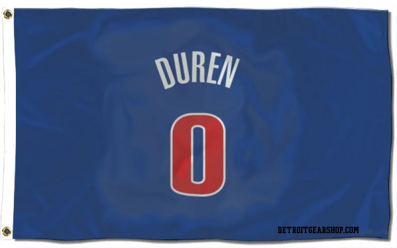 Teal Detroit Pistons Jalen Duren Flag (3 X 5) - Detroit Store